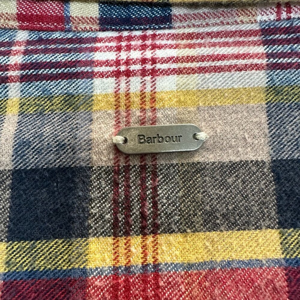 Barbour Plaid Flannel Button Up Shirt Slim Fit - Picture 13 of 15